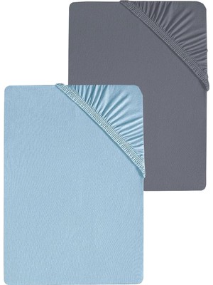 Vera Concept Store 2 Adet Düz Pamuklu Tek Kişilik 80 x 200 + 30 cm Lastikli Penye Çarşaf