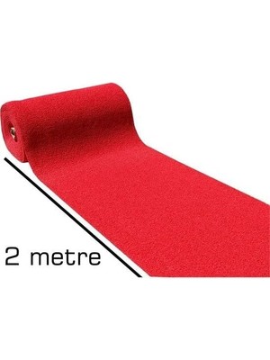 Vera Concept Store Colourmat Kaydırmaz Kaymaz Yolluk Karmaşık Halı Kıvırcık Paspas 1m x 8m (Kırmızı)
