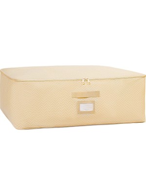 Vera Concept Store Büyük Boy Bej Balıksırtı Baza Altı Hurç 62 x 46 x 22 cm