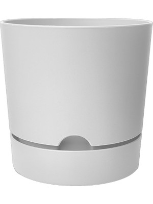 Vera Concept Store Begonya Saksı Tabaklı Drenajlı Mat Plastik Çiçek Saksısı (1 Adet, 0,5 Litre, 9cm, Beyaz)