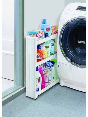 Vera Concept Store Çok Amaçlı Tekerlekli Mutfak, Banyo Rafı Organizer Beyaz 3 Katlı