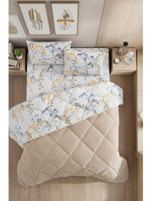 Vera Concept Store Nordelle Battal Boy Lüx Wellsoft Yorgan Çift Taraflı - 2 Adet Yastık Kılıflı Yorgan Seti 215X235 cm (Bej)