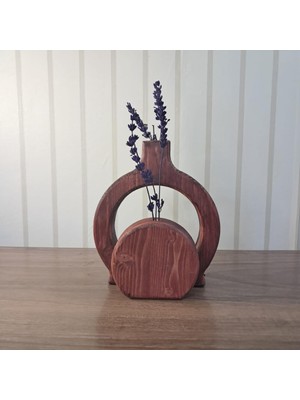 Vera Concept Store El Yapımı Ahşap Vazo Seti, Masif Çam, Antik Meşe Rengi, 2'li Set, Dekoratif Çiçeklik, 18X18 cm ve 12X12 Cm, Rustik Tasarım, Lavanta Aranjmanı Için Uyg
