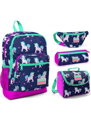 Vera Concept Store Mor Unicorn Kız Çocuk 4'lü Ilkokul Çanta Seti