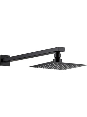 Vera Concept Store Ankastre Duş Başlığı Borulu Kare Slim Metal 20X20 cm (Mat Siyah)