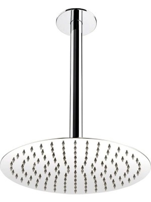 Vera Concept Store Ankastre Duş Başlığı Borulu Oval Slim Metal Ø25 cm Tavandan