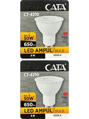 Vera Concept Store 9W (50W) Beyaz Işık 6500K GU10 LED Spot Ampul, 2 Adet