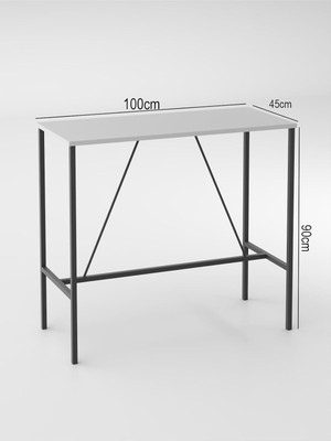 Vera Concept Store Retodesign Beyaz Bar Mutfak Masası/yemek Masası 1058B
