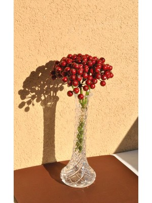 Vera Concept Store 1 Adet Cam Vazo Karanfil 25 cm Dekorasyon Vazosu (Çiçeksiz)