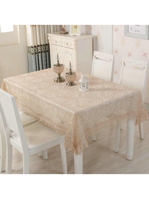 Vera Concept Store Köşeli Masa Örtüsü Bej, Çiçekli Masa Örtüsü Polyester, 175 x 275 cm