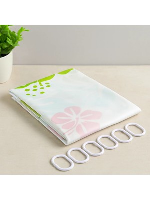 Dolozena Pvc Banyo Duş Perdesi 90X180 cm - 2'li, 12 Halka