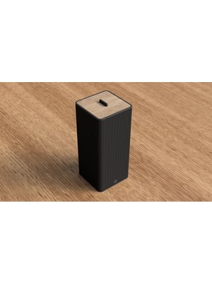 Dolozena 3D Baskı Ahşap Kapaklı Tuvalet Organizeri Kadın Bağı ve Islak Mendil Saklama Kutusu Çizgili Siyah