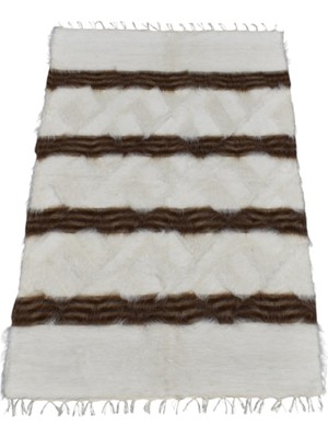Zehra Abla Halı Yeni El Dokuma Eşsiz Yün Tiftik Siirt Battaniyesi Kilim 7597