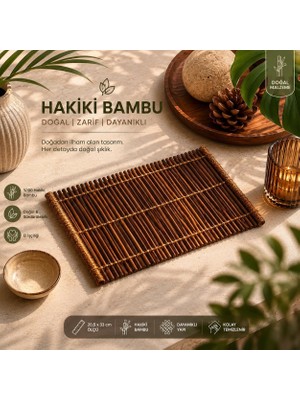 Aranya Hakiki Bambu Amerikan Servis Supla Doğal El Işçiliği Yemek Masası Servis Altlığı 20,