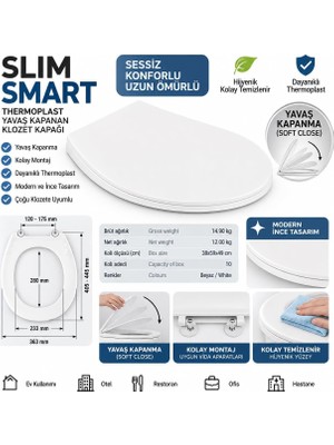 Thermoplast Slim Smart Nkp 0302 Yavaş Kapanan Klozet Kapağı