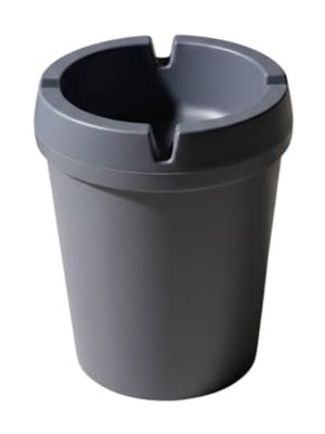 10 cm Yüksekliğinde Gri Plastik Küllük; Duman Kanallı, Ev Balkon ve Ofis Için