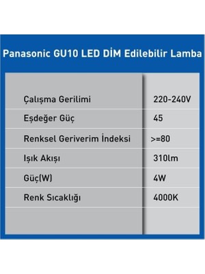 GU10 LED Dim Lamba 4W 310LM 4000K
