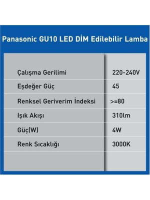 GU10 LED Dim Lamba 4W 310LM 3000K