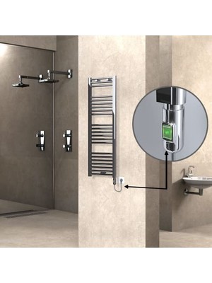 Haiti Elektrikli Havlupan 400X1200 Düz Krom (On/off Düğmeli) 300 W