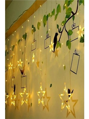 3 Metre Fişli 10’lu Yıldız LED Işık Zinciri – Dekoratif Sıcak Işık Aydınlatma, Ev, Salon, Balkon, Perde ve Parti Süslemeleri Için Yılbaşı ve Doğum Gün