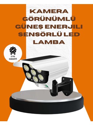 Bin1çeşit Solar Şarjlı Kamera Tasarımlı LED Duvar Lambası Hareket Sensörlü Dış Mekan Aydınlatma