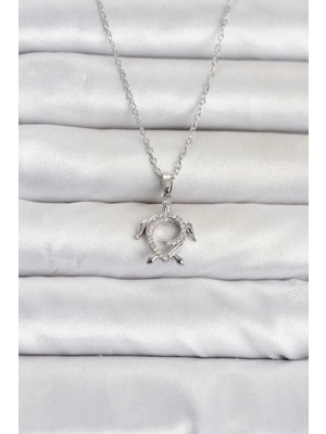 Bin1çeşit Gümüş Renk Çelik Zincir Kolye 45 cm Caretta Caretta