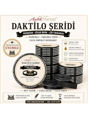 Siyah Çift Makaralı Daktilo Şeridi
