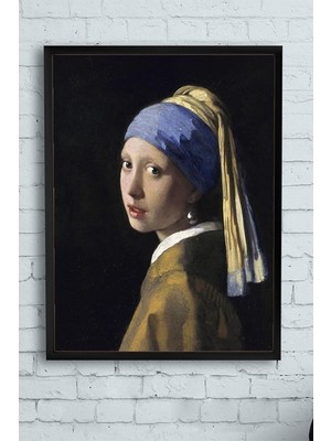 Prime (PSTER11832) Johannes Vermeer - Inci Küpeli Kız Sanatsal Çerçeveli Tablo (40X50CM)