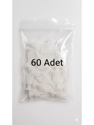 Prime Geçmeli Perde Ruleti, Beyaz, Plastik, Perde Askısı +A Kalite (60 Adet)