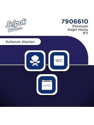 Prime Selpak Professional Premium Havlu Kağıt, 8 Rulo