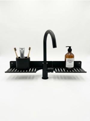 Prime Eviye Önü Organizer Rafı Metal Lavabo Üstü Raf Mutfak Evye Üstü Organizer Duvara Yapışkanlı Delmeden Montaj Lavabo Arkası Raf Süngerlik Sabunluk