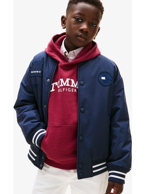 Tommy Hilfiger Padded Graphic Bomber Çocuk Mavi CEKET.C1G