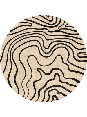 Prime Hensa Kadife Kaymaz Pamuk Tabanlı Yıkanabilir Antibakteriyel Yuvarlak Salon Halısı 120X120