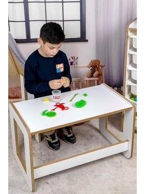 Prime Çocuk Oyun, Aktivite ve Etkinlik Masası, Beyaz 18MM 1.sınıf Mdf (Çekmecesiz)