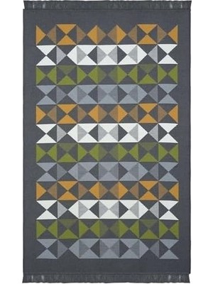 Prime Lovely Koyu Gri Kilim Halı Çift Taraflı Makinede Yıkanabilir Mutfak Balkon Banyo Kilimi