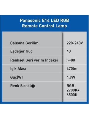 Prime LED Akıllı Bluetooth Wi-Fi Rgb E14 Lamba 4,9W