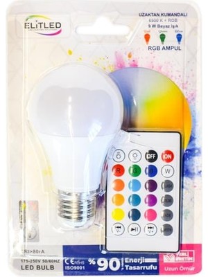 Dolozena 9W Kumandalı Beyaz+Rgb LED Ampul 1 Adet