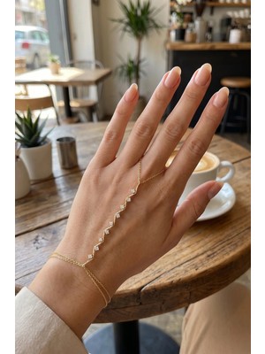 Hace Bazaar Gold Renk Sarmaşık Model Zirkon Taşlı Şahmeran TJ-SN810 -Hcb