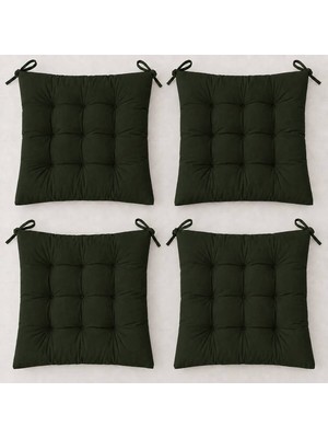 Dolozena 4’lü Kapitone Bağcıklı Sandalye Minderi · 40 × 40 × 3 cm | Zeytin Yeşili | 40 × 40 × 3 cm · 4 Adet