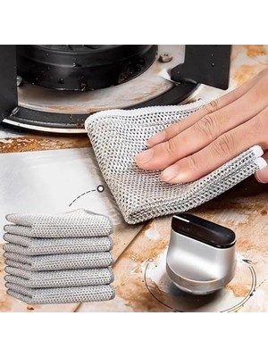 Çizilmez Naylon Tel Bulaşık Bezi – 20X20 Cm, Islak ve Kuru Kullanım, Tencere Tava Tezgah Yağ Temizleyici, Hassas Yüzeyler Için Çizmez Temizlik Süngeri