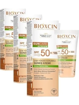 Prime Sun Care Akneye Eğilimli Ciltler Için Renkli Güneş Kremi 50 Spf - Akne, Dry, Mat Tinted (3 Paketi)