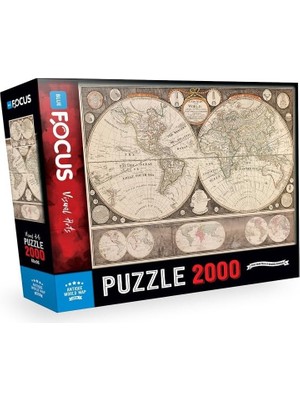 Prime Blue Focus 2000 Parça - Antıque World Map (Dünya Haritası)