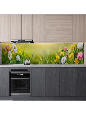 Prime Mutfak Tezgah Arası Folyo Kaplama Folyosu Papatyalar 60X100 cm
