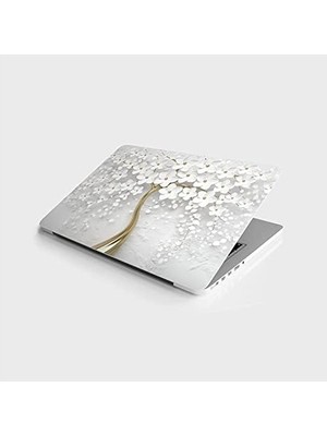 Prime Laptop Bilgisayar Notebook Pc Kaplama Etiketi 3D Beyaz Ağaç