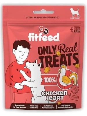 Prime Fitfeed Freeze-Dried Çiğ Tavuk Yürek Köpek Ödül Maması 40G