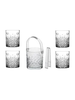Prime Viski Bardağı ve Buz Kovası Seti 4 Kişilik 86985589648AYBABASTORE5