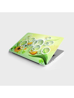 Prime Laptop Bilgisayar Notebook Pc Kaplama Etiketi Yuvarlak Lale