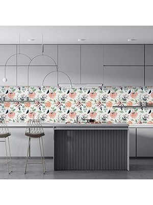 Prime Mutfak Tezgah Arası Folyo Kaplama Folyosu Renkli Çiçek 5. Model 60 x 400