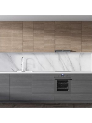 Prime Mutfak Tezgah Arası Folyo Kaplama Folyosu Beyaz Mermer Yeni 60X300 cm