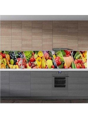 Prime Mutfak Tezgah Arası Folyo Kaplama Folyosu Meyve Sebzeler 60X400 cm